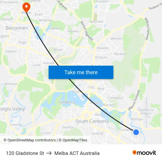 120 Gladstone St to Melba ACT Australia map