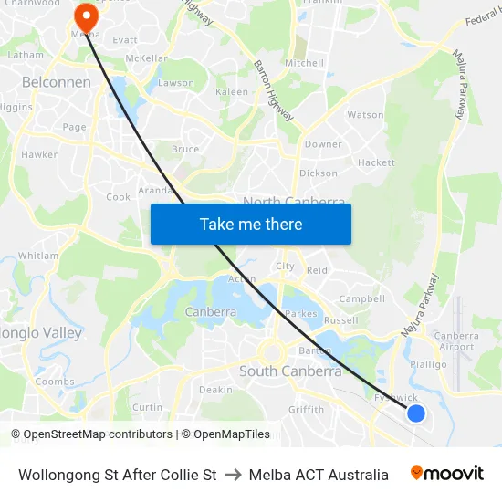 Wollongong St After Collie St to Melba ACT Australia map