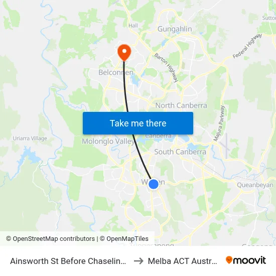 Ainsworth St Before Chaseling St to Melba ACT Australia map