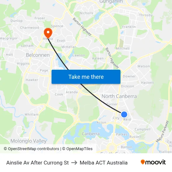 Ainslie Av After Currong St to Melba ACT Australia map