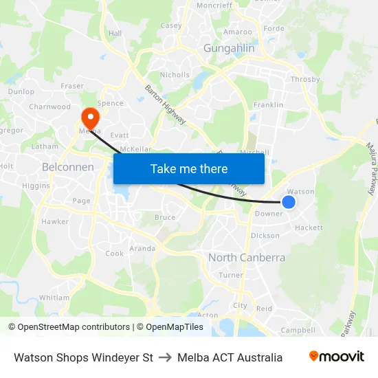 Watson Shops Windeyer St to Melba ACT Australia map