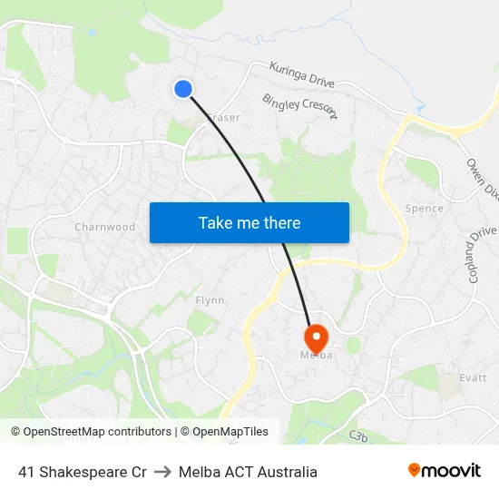 41 Shakespeare Cr to Melba ACT Australia map
