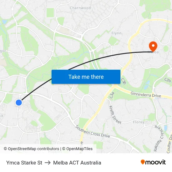Ymca Starke St to Melba ACT Australia map