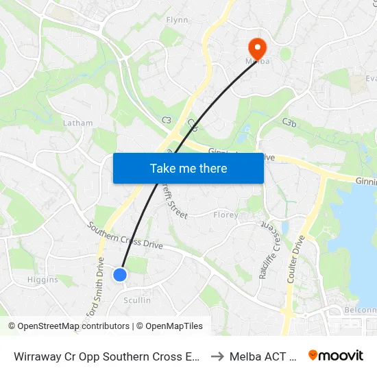Wirraway Cr Opp Southern Cross Early Childhood Sch to Melba ACT Australia map