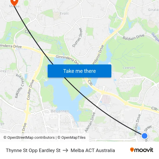 Thynne St Opp Eardley St to Melba ACT Australia map