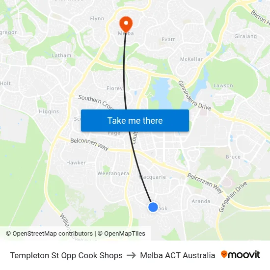 Templeton St Opp Cook Shops to Melba ACT Australia map