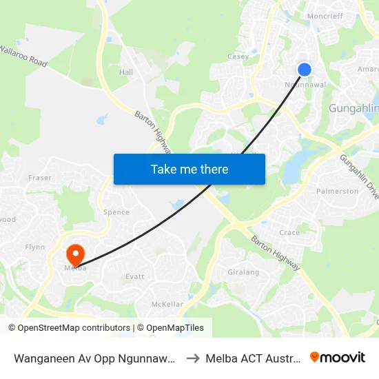 Wanganeen Av Opp Ngunnawal Ps to Melba ACT Australia map