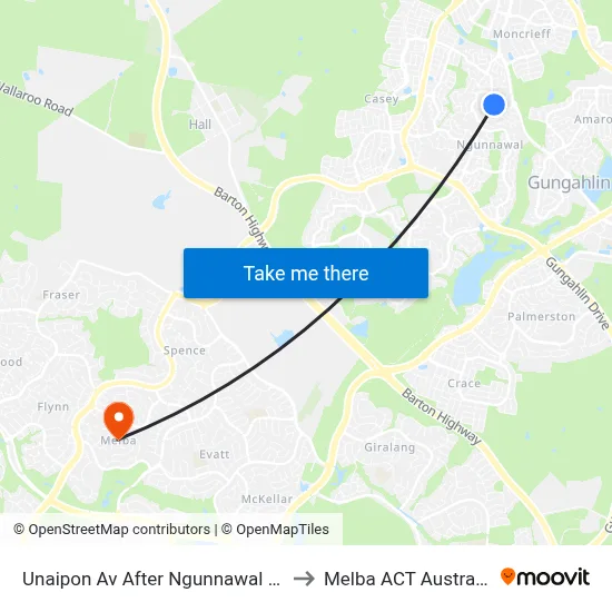 Unaipon Av After Ngunnawal Ps to Melba ACT Australia map
