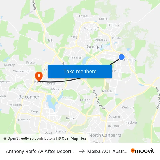 Anthony Rolfe Av After Debortoli St to Melba ACT Australia map