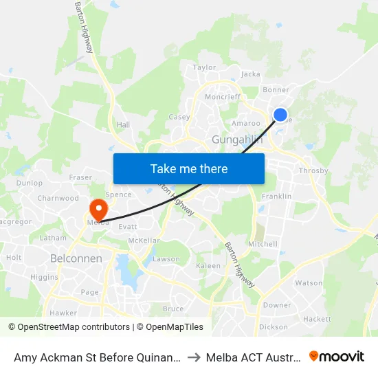 Amy Ackman St Before Quinane Av to Melba ACT Australia map
