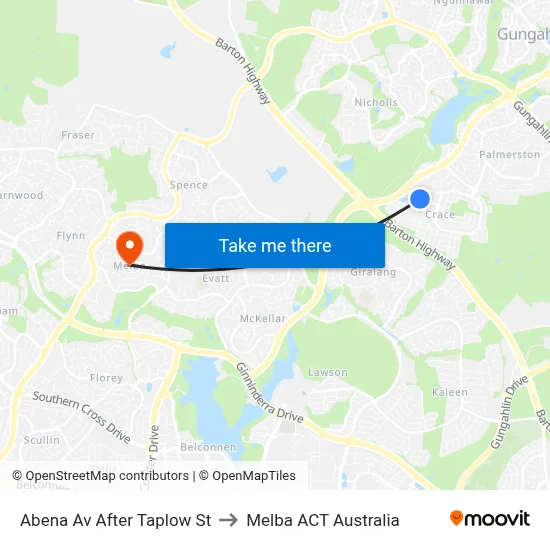 Abena Av After Taplow St to Melba ACT Australia map