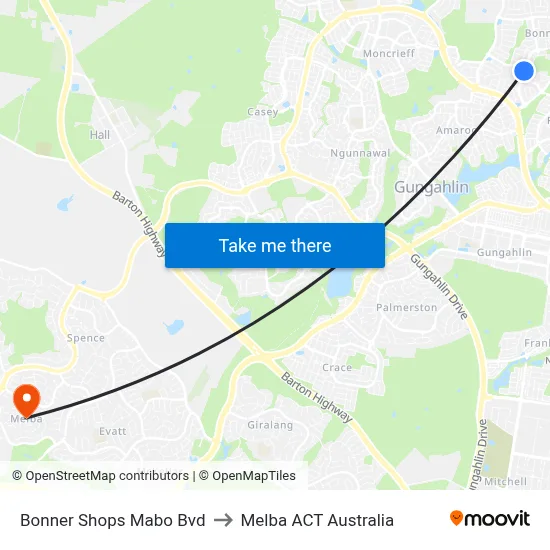 Bonner Shops Mabo Bvd to Melba ACT Australia map