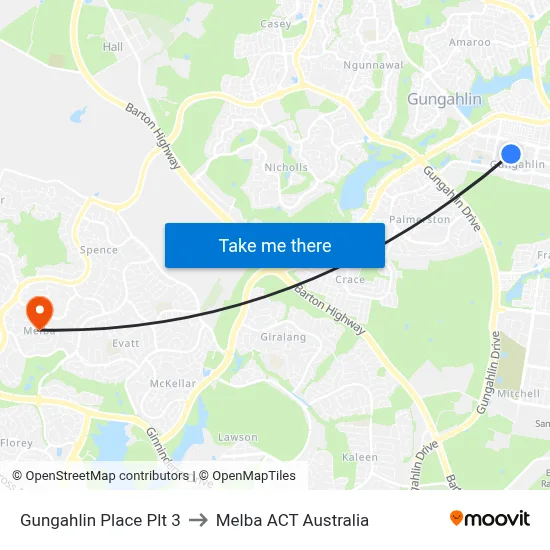 Gungahlin Place Plt 3 to Melba ACT Australia map