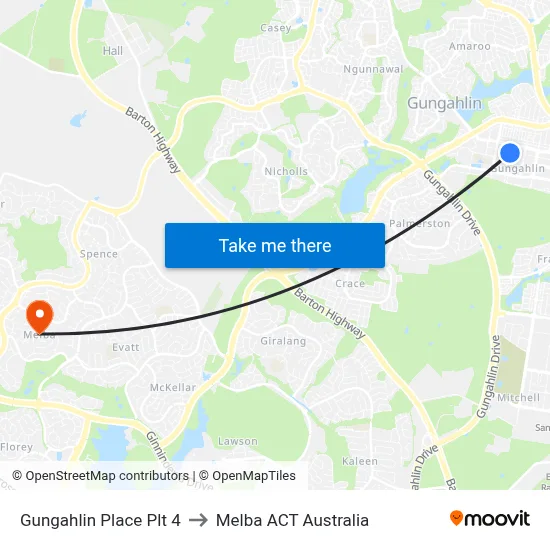 Gungahlin Place Plt 4 to Melba ACT Australia map