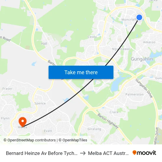 Bernard Heinze Av Before Tycho St to Melba ACT Australia map