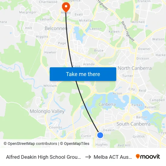 Alfred Deakin High School Grounds Sso to Melba ACT Australia map