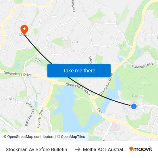 Stockman Av Before Bulletin St to Melba ACT Australia map