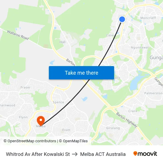Whitrod Av After Kowalski St to Melba ACT Australia map