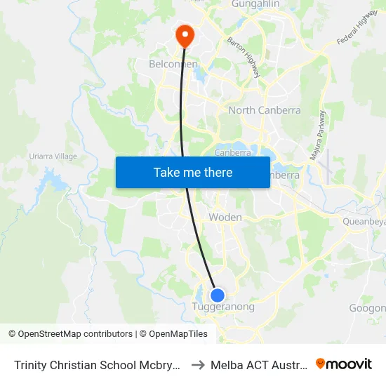 Trinity Christian School Mcbryde Cr to Melba ACT Australia map