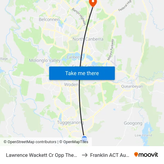 Lawrence Wackett Cr Opp Theodore Ps to Franklin ACT Australia map