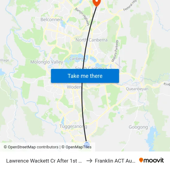 Lawrence Wackett Cr After 1st Burdett Cr to Franklin ACT Australia map