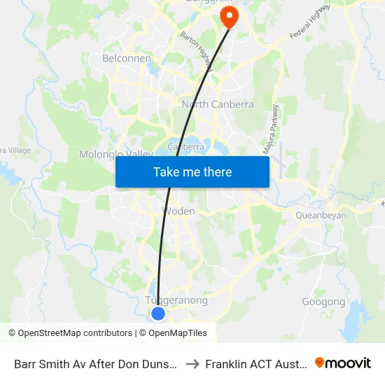Barr Smith Av After Don Dunstan Dr to Franklin ACT Australia map
