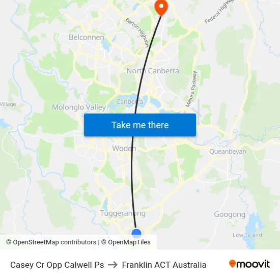 Casey Cr Opp Calwell Ps to Franklin ACT Australia map