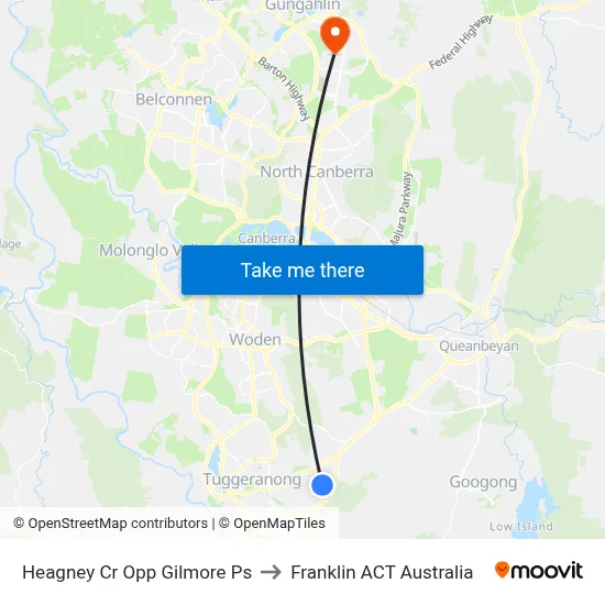 Heagney Cr Opp Gilmore Ps to Franklin ACT Australia map