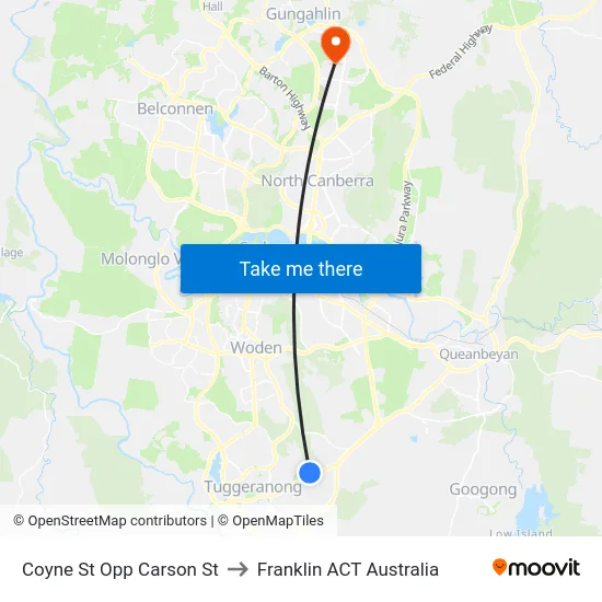 Coyne St Opp Carson St to Franklin ACT Australia map