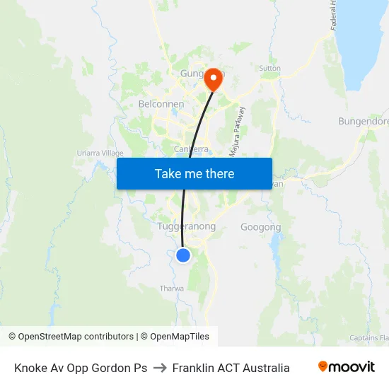 Knoke Av Opp Gordon Ps to Franklin ACT Australia map