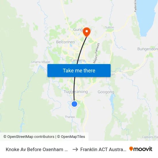 Knoke Av Before Oxenham Cct to Franklin ACT Australia map