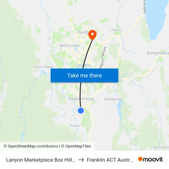 Lanyon Marketplace Box Hill Av to Franklin ACT Australia map