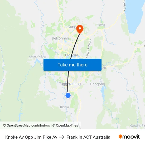 Knoke Av Opp Jim Pike Av to Franklin ACT Australia map
