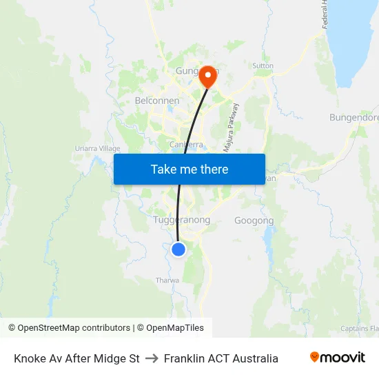 Knoke Av After Midge St to Franklin ACT Australia map