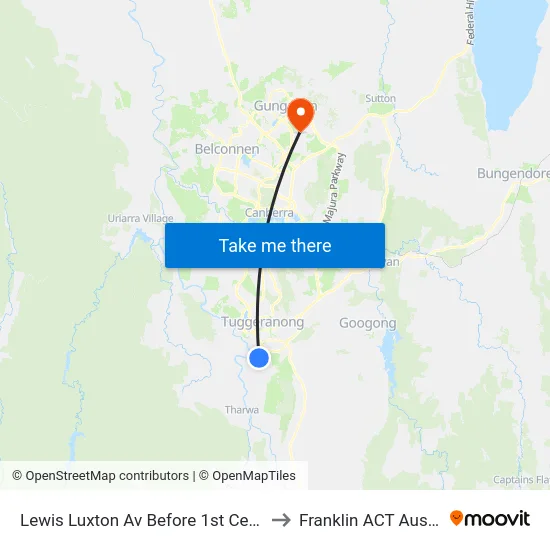 Lewis Luxton Av Before 1st Cerutty Cr to Franklin ACT Australia map