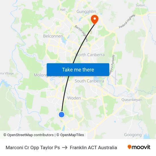 Marconi Cr Opp Taylor Ps to Franklin ACT Australia map