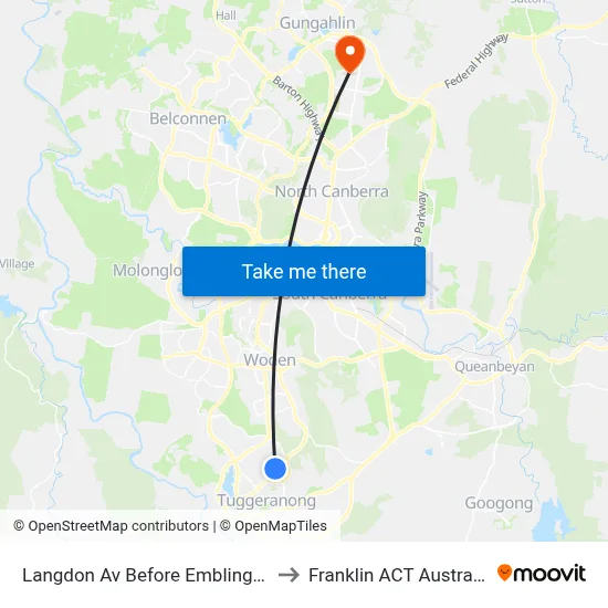 Langdon Av Before Embling St to Franklin ACT Australia map