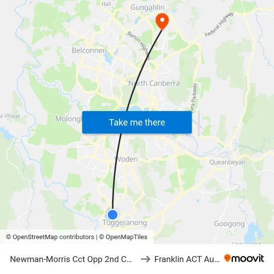 Newman-Morris Cct Opp 2nd Connibere Cr to Franklin ACT Australia map