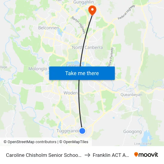 Caroline Chisholm Senior School Norriss St to Franklin ACT Australia map