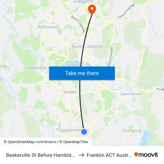 Baskerville St Before Hambidge Cr to Franklin ACT Australia map