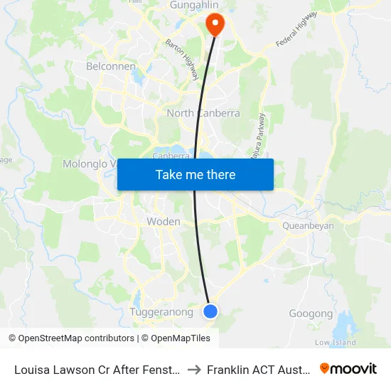 Louisa Lawson Cr After Fenston Pl to Franklin ACT Australia map