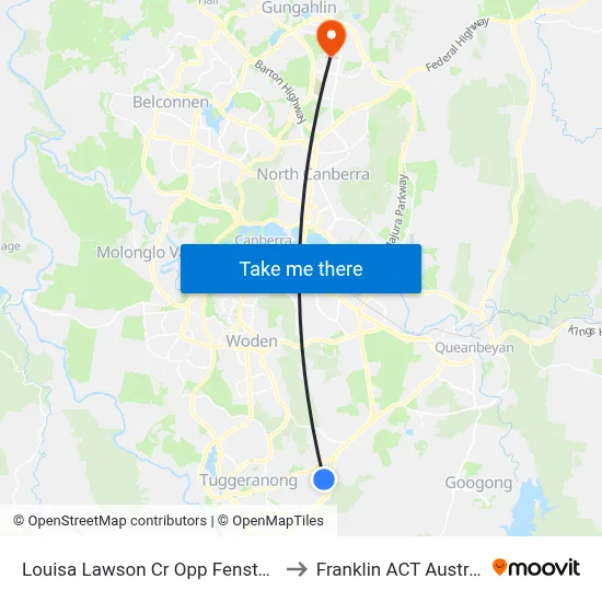Louisa Lawson Cr Opp Fenston Pl to Franklin ACT Australia map