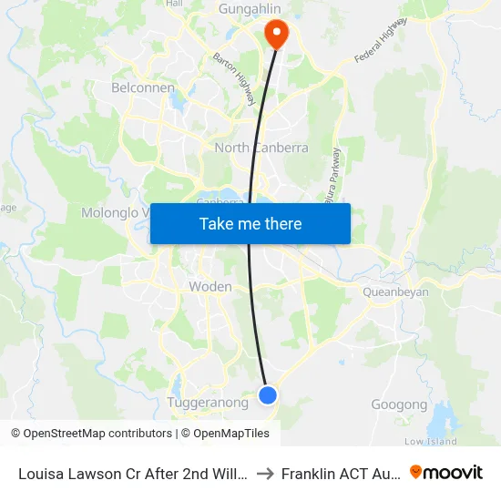 Louisa Lawson Cr After 2nd Willoughby Cr to Franklin ACT Australia map