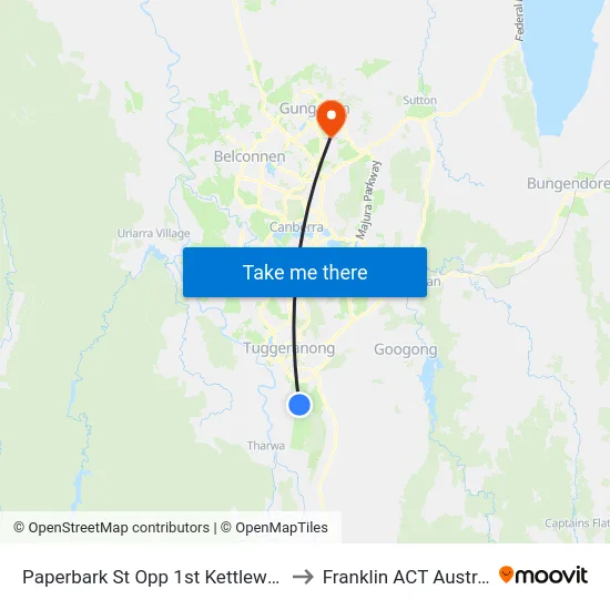 Paperbark St Opp 1st Kettlewell Cr to Franklin ACT Australia map