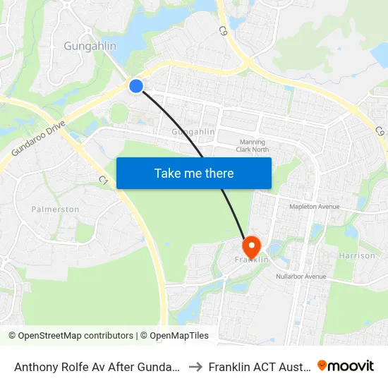 Anthony Rolfe Av After Gundaroo Rd to Franklin ACT Australia map