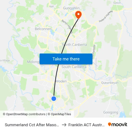 Summerland Cct After Mason St to Franklin ACT Australia map