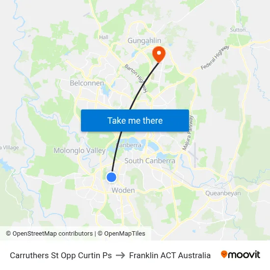 Carruthers St Opp Curtin Ps to Franklin ACT Australia map