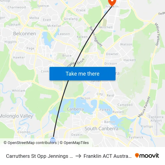 Carruthers St Opp Jennings St to Franklin ACT Australia map