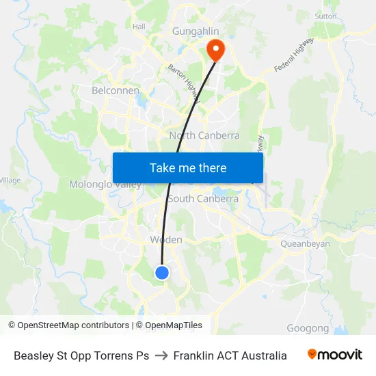 Beasley St Opp Torrens Ps to Franklin ACT Australia map