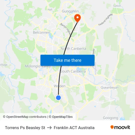Torrens Ps Beasley St to Franklin ACT Australia map